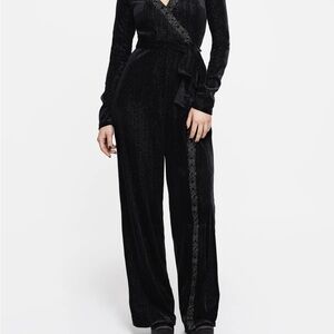 Disturbia Otherworld embroidered wrap jumpsuit